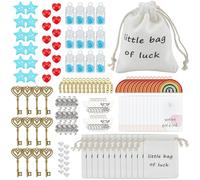 OLYCRAFT 12 Set Good Luck Little Bag Meaningful Luck Bag Good Lucky Charm Kit with 114Pcs Meaningful Souvenir Charms Thoughtful Keepsake for Friends Family Encouragement Lovers Positive Party Present