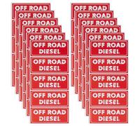 OLYCRAFT 12 Sheets/60Pcs Diesel Fuel Stickers Diesel Can Warning Labels Waterproof Self-Adhesive OFF ROAD DIESEL Stickers High Visibility Red PVC Sticker for Heavy Duty Vehicles and Equipment