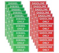 OLYCRAFT 12 Sheets/60Pcs Diesel Only Gasoline Only Stickers Fuel Can Warning Labels Waterproof Self-Adhesive Sticker High Visibility Green Red PVC Sticker for Fuel Can Gas Cap Heavy Duty Truck Tractor