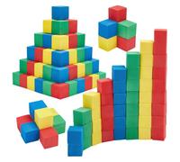 OLYCRAFT 120Pcs Foam Buliding Blocks Colourful Building Block 26mm Small Size Foam Cube Soft Blocks Bulk Floats Bright Foams Noodles Swim Water Foams for Trampoline Arenas Swimming Pool Decorations