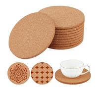 OLYCRAFT 12pcs 15.3cm Round Cork Coasters Bulk Corkwood Coaster Set Wooden Cork Plant Coasters for House Plants Absorbent Corks Mat for Drinks Table Dining Wooden Table Desk DIY Craft