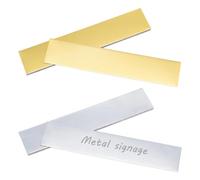 OLYCRAFT 12Pcs 2 Colors Engraved Metal Plaque 25x5cm Name Plates Engraved Personalized Plaque Self Adhesive Blank Plaques Engraved Blank Custom Name Tag Frame Name Label for Door Frames DIY