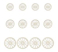 OLYCRAFT 12pcs 3-Sizes Unfinished Wood Wheel Blank Slices - Natural Wood Craft Pieces for DIY Projects