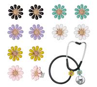 OLYCRAFT 12pcs 6 Colors Daisy Stethoscope Charms 15x18mm Flower Stethoscope Tag Stethoscope ID Name Tag Charms Stethoscope Charms Stethoscope Accessories for Doctor Nurse Medical Assistant