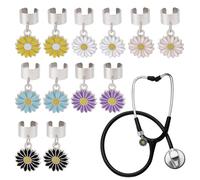 OLYCRAFT 12pcs 6 Colors Sunflower Stethoscope Charms 1.6cm Daisy Alloy Stethoscopes Tag Pendant ID Name Tag Charm Stethoscope Charms Stethoscopes Accessories for Doctor Nurse Medical Assistant