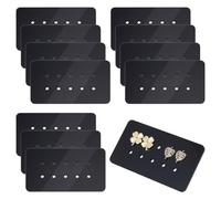 OLYCRAFT 12Pcs Acrylic Earring Display Cards 10 Holes Black Earring Organizer Portable Earrings Holder Jewelry Organizer Holder with 3mm Hole for Stud Earrings Jewelry Storage and Display