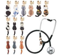 OLYCRAFT 12pcs Cat Stethoscope Charms 40-45mm Tabby Cat Alloy Stethoscopes Tag Pendant ID Name Tag Charm Ginger cat Stethoscope Charms Accessories for Doctor Nurse Medical Assistant