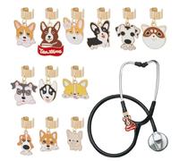 OLYCRAFT 12pcs Dog Stethoscope Charms 26-36mm Alloy Golden Retriever Stethoscopes Tag Pendant ID Name Tag Charm Shiba Stethoscope Charms Accessories for Doctor Nurse Medical Assistant
