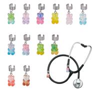 OLYCRAFT 12Pcs Little Bear Stethoscope Charms 0.8 Inch Bear Pendants ID Name Tag Charm Resin Stethoscopes Tag Stethoscope Charms Stethoscopes Accessories for Doctor Nurse Medical Assistant