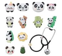OLYCRAFT 12Pcs Panda Stethoscope Charms 15~32mm Panda Stethoscopes Tag Resin Pendant ID Name Tag Charm Stethoscope Charms Stethoscopes Accessories for Doctor Nurse Medical Assistant