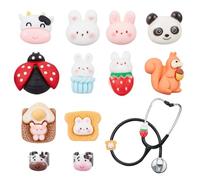 OLYCRAFT 12Pcs Squirrel Stethoscope Charms 10~26mm Rabbit Stethoscopes Tag Alloy Ladybug Pendant ID Name Tag Charm Stethoscope Charms Stethoscopes Accessories for Doctor Nurse Medical Assistant