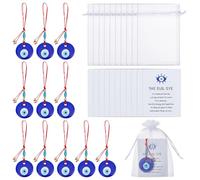 OLYCRAFT 12Pcs Turkish Blue Evil Eye Pendants Evil Eye Glass Hanging Pendant Good Luck Greek Amulet Evils Eyes Beads Charms with Ropes for Keychain Jewelry Accessories Home Car Craft Decoration