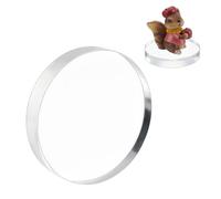 OLYCRAFT 15x15x2.5cm Acrylic Disc Display Block Clear Polished Round Pedestal Clear Round Raiser Base Transparent Acrylic Display Block Polished Rounds Pedestal Stand for Jewelry Trophy Showcase