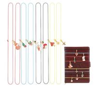 OLYCRAFT 16 Pack Notebook Elastic Ropes with Rabbit Pendants Notebooks Journal Charms Adjustable Elastic Bands Travelers Notebook Accessories for Refillable Traveler's Journal DIY Bookmark Making