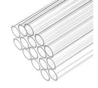 OLYCRAFT 16Pcs 30cm Round Acrylic Tube 8mm OD 6.5mm ID Clear Rigid Tube Small Transparent AcrylicPipes Crystal Clear Round Tubes for Water Cooling System Supplies Lamps Accessories