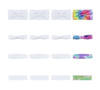 OLYCRAFT 16Pcs 4 Styles White Cotton Headbands Sets White Headband for Tie Dye Party Supplies Stretchy Non Slip Head Wrap Holder Soft Fabric Elastic Sweatbands for Sports Yoga Washing Face
