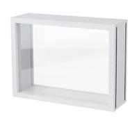 OLYCRAFT 18.8x6x14cm Rectangle Shadow Box Wood Shadow Box Display Case White Shadow Box Frame with Double Sided Clear Acrylic Window for Dried Flowers Leaves Specimen
