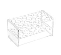 OLYCRAFT 18 Sockets Acrylic Clear Test Tube Rack Transparent Acrylic Test Holder Rack Centrifuge Tube Holder Labortory Display Stands Lab Supplies 16mm Diameter for Test Tubes Chemistry Laboratory