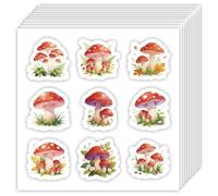OLYCRAFT 180Pcs Cartoon Mushroom Stickers 20 Sheets Flowers Forest Self-Adhesive Scrapbooking Stickers Red Mushroom Decorative Labels Watercolor Paper Sticker for DIY Crafts Journal Planner Calendars
