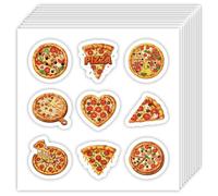 OLYCRAFT 180Pcs Cartoon Pizza Self-Adhesive Stickers 20 Sheets Self-Adhesive Paper Decorative Stickers Pizza Sticker for DIY Crafts Scrapbooking Calendars Album Bullet Journals