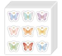 OLYCRAFT 180Pcs Crown Butterfly Stickers 20 Sheets Watercolor Butterfly Self-Adhesive Scrapbooking Stickers Royal Butterflys Decorative Labels Paper Sticker for DIY Crafts Journal Planner Calendars