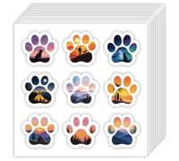 OLYCRAFT 180Pcs Dog Paw Self-Adhesive Stickers 20 Sheets Paw Print Paper Decorative Stickers Landscape Scrapbooking Labels for DIY Crafts Scrapbooking Calendars Album Bullet Journals