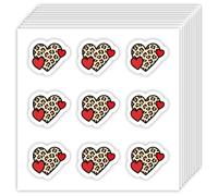 OLYCRAFT 180Pcs Leopard Print Stickers 20 Sheets Red Heart Self-Adhesive Scrapbooking Labels Leopard Print Vintage Aesthetic Stickers Paper Decorative Sticker for DIY Crafts Journal Planner Calendars