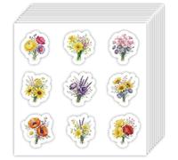OLYCRAFT 180pcs Wildflowers Self-Adhesive Stickers 2.3x2.1cm Colorful Bouquets Stickers Natural Flower Scrapbook Sticker Self-Adhesive Aesthetic Sticker for DIY Crafts Journals Planner Calendars