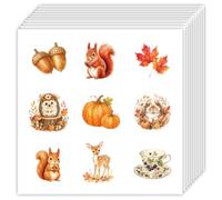OLYCRAFT 180Pcs Woodland Animal Stickers 20 Sheets Fall Squirrel Self-Adhesive Scrapbooking Stickers Hedgehog Bunny Decorative Labels Pumpkin Paper Sticker for DIY Crafts Journal Planner Calendars
