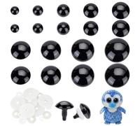 OLYCRAFT 18Pcs 9 Styles Black Safety Eyes for Amigurumi 20~60mm Resin Craft Eyes Black Craft Eyes Resin Crochet Safety Eyes Stuffed Crochet Eyes for DIY Crafts Teddy Bear