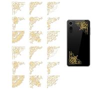 OLYCRAFT 18pcs Golden Metal Stickers 4x4cm Retro Corners Gold Sticker Edge Tiles Themed Self Adhesive Stickers Tile Pattern Metal Crafts Sticker for DIY Scrapbooking DIY Crafts Resin Decoration