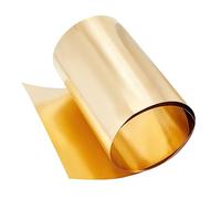 OLYCRAFT 1x0.2m Light Gold Brass Roll Weather Proof Brass Sheet 0.2mm Thick Brass Foil Gold Brass Sheets Metal Brass Strip for DIY Cutting Crafts Home Decoration Roof Flashing