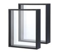 OLYCRAFT 2 Pack Black Shadow Box Display Cases 24x19cm 3D Frame Shadow Box Double Acrylic Picture Frames for Dried Flower Acrylic Display Frame for Home Decor Specimens Handicrafts