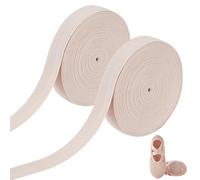 OLYCRAFT 2 Rolls 18.3m Beige Ballet Elastic Pointe Shoe Satin Roll 20mm Satin Dance Shoe Ribbon Pointe Shoes Elastic Strap Minimalist Ballet Elastics Strap for Women Stage Ballets Dance