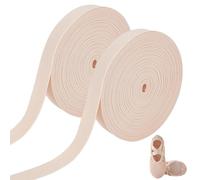 OLYCRAFT 2 Rolls 18.3m Wheat Ballet Elastic Pointe Shoe Satin Roll 20mm Satin Dance Shoe Ribbon Pointe Shoes Elastic Strap Minimalist Ballet Elastics Strap for Women Shows Ballets Dance