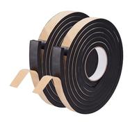OLYCRAFT 2 Rolls/6m Foams Tape Weather Stripping for Door 24.5mm Wide 10mm Thick Black Foam Seal Tape Density Foam Insulation Strips Self Adhesive Foams Tapes for Sliding Door Jamb Frame Window