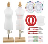 OLYCRAFT 2 Sets Doll Dress Form Mini Female Doll Clothing Display Mannequin Female Dress Form Mannequin Mini Trouser Dress Dressmaker with Ruler and Needle for Sewing Pattern Draping Garment Display