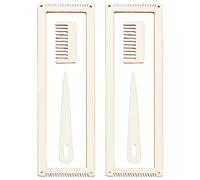 OLYCRAFT 2 Sets Mini Wooden Weaving Loom Kit Wooden DIY Weaving Loom Small Wood Weavings Tool Set with Comb Teardrop Crochet Needle for DIY Knitted Crafts and Tapestry Art Beginners