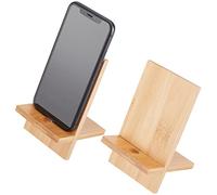 OLYCRAFT 2 Sets Wooden Stand - Adjustable Phone Holder with Charging Hole, Foldable Desktop Cross Bracket for Smartphones, 8.5x8.1x14cm