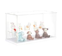 OLYCRAFT 2-Tier Acrylic Display Case - Clear Acrylic Box Case Stand Assemble Countertop Box Storage Cube for Action Figures Collectibles - 26.5x11.5x14.5cm