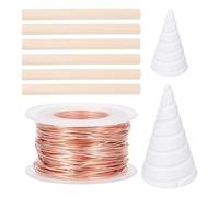 OLYCRAFT 20 Gauge 40m Copper Wire with 2Pcs Fibonacci Coil Winding Jig and 6Pcs Copper Garden Stakes for Plants Copper Rods for Growing Garden Plants Garden Electroculture