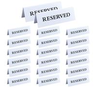 OLYCRAFT 20 Pack Acrylic Reserved Table Sign 15x4x4.5cm Tent Style Reserved Sign Double-Sided Table Signs Reservation Seating Signs for Wedding Birthday Party Restaurant Office Meeting Chairs