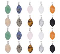 OLYCRAFT 20 Pcs Natural Stone Pendants Irregular Crystal Stone Charms Mix Color Natural Semi Precious Stones Pendants Charms for Jewelry Making DIY Necklace Bracelet Earrings Accessories