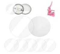 OLYCRAFT 200Pcs 61mm Button Film for 50 mm Button Maker Plastic Film Machine Transparent Buttons Protective Films Clear Badge Protective Films for Badge DIY Craft Supplies Round Buttons Maker