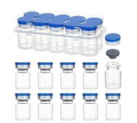 OLYCRAFT 20pcs 5ml Clear Sealed Sample Vials Leak-proof Glass Bottle Sealed Sample Vials Transparent Glass Vial with Self Healing Injection Port for Solid Liquid and Sample Storage