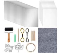 OLYCRAFT 20Pcs Foil Paper Art Foils Sheet 30x20cm Silver Foils Sheets Tinfoil Flashing Metals Sheet with Embossing Tools and Calligraphy Pad for DIY Crafts Painting Embossing Gilding Crafting