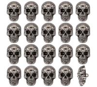 OLYCRAFT 20Pcs Skull Button Leather Skull Head Decorative Buckle 2mm Hole Punk Metal Stud Screw Back Buckle DIY Rivet Skull Conchos Skull Decorative Rapid Buckle Studs for DIY Craft 25x18x13.5mm