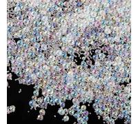 OLYCRAFT 210g 1~3mm Resin Bubble Beads No Hole Micro Caviar Bead Iridescent Water Droplets Bubble Beads Tiny Glass Bead for Resin Crafting and Nail Arts