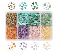 OLYCRAFT 216g Natural Gemstone Chips Turquoise No Hole Crushed Pieces Irregular Shaped Tumbled Quartz Stones for Flower Pot Fish Tank Decoration Mixed Colors
