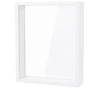 OLYCRAFT 21x6x26cm Rectangle Shadow Box Wood Shadow Box Display Case Shadow Box Frame with Double Sided Clear Acrylic Window for Dried Flowers Leaves Specimen - White